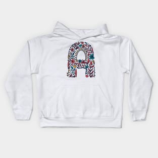 Tropical Letter A Kids Hoodie